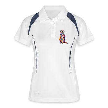 Suricate colorée avec des touches de couleur - Polo respirant Femme - blanc/marine - Devant