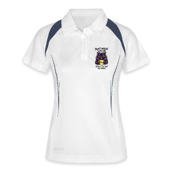 Cat Coffee Watercolor Morning Grouch - Women's Polo breathable - white/navy - Front