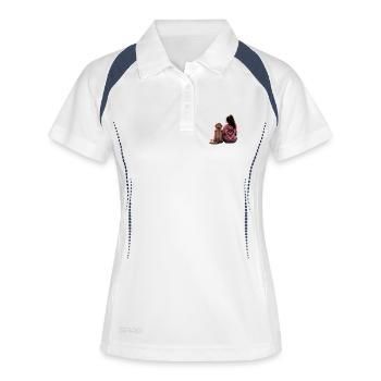 Girl with Goldie - Women's Polo breathable - white/navy - Front