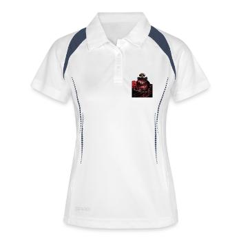 Motif élégant Pafum - Polo respirant Femme - blanc/marine - Devant