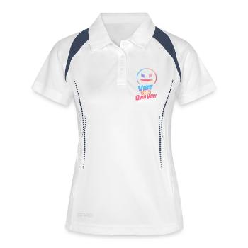 Vibe à ta façon - Polo respirant Femme - blanc/marine - Devant
