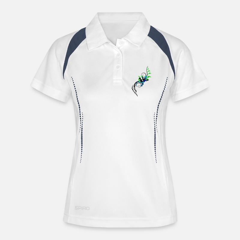 MOKO - BLUE - Women's Polo breathable - white/navy