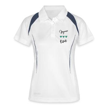 RETRAITE. BONNE RETRAITE. JOYEUSE RETRAITE - Polo respirant Femme - blanc/marine - Devant