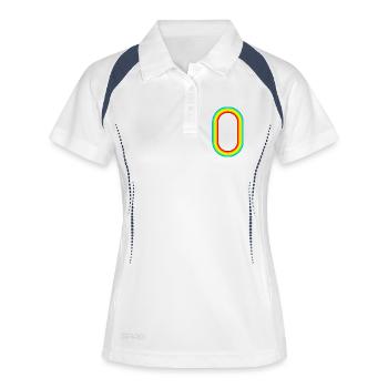 0 - Frauen Polo atmungsaktiv - Weiß/Navy - Vorne
