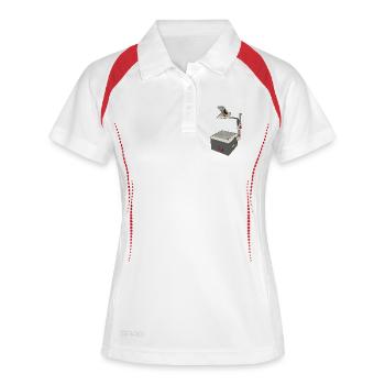 Projecteur aérien OHP 80s 90s - Polo respirant Femme - blanc/marine - Devant