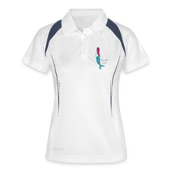 mermaid out of duty - Frauen Polo atmungsaktiv - Weiß/Navy - Vorne