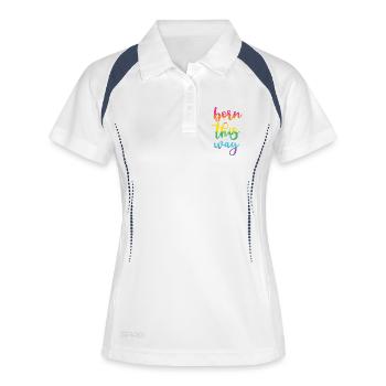 Mois de la fierté - Born This Way - Polo respirant Femme - blanc/marine - Devant