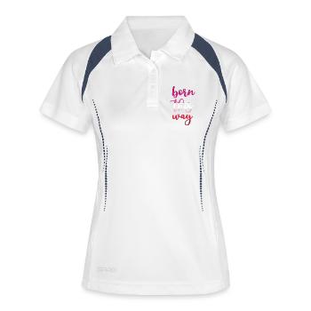 Mois de la fierté - Born This Way - Polo respirant Femme - blanc/marine - Devant