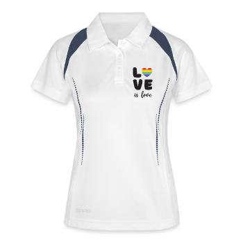 Mois de la fierté - L’amour c’est l’amour - Polo respirant Femme - blanc/marine - Devant