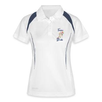 Épouse de l’équipe - Polo respirant Femme - blanc/marine - Devant
