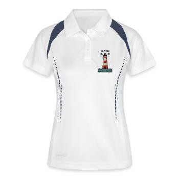 Leuchtturm - Frauen Polo atmungsaktiv - Weiß/Navy - Vorne