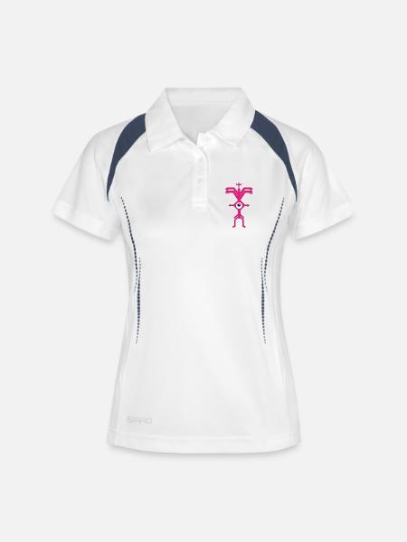 ElectroParty Print Psyclops Magenta Violette White - Women's Polo breathable - white/navy