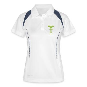 Homme de fête Psyclops borgne en vert blanc - Polo respirant Femme - blanc/marine - Devant