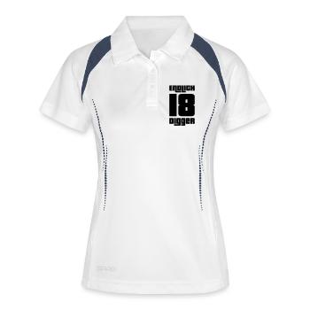Endlich 18 Digger - Frauen Polo atmungsaktiv - Weiß/Navy - Vorne