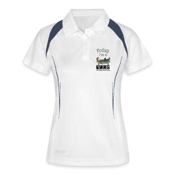 Today im a VIP | modificated - Frauen Polo atmungsaktiv - Weiß/Navy - Vorne