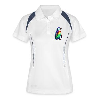 Pinguin - Frauen Polo atmungsaktiv - Weiß/Navy - Vorne