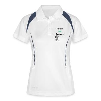 Follow your Dreams - Frauen Polo atmungsaktiv - Weiß/Navy - Vorne