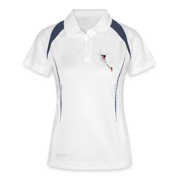 Tanz der Linien - Frauen Polo atmungsaktiv - Weiß/Navy - Vorne