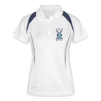 Can't Hear You Bunny Vibes Headphones Tee - Women's Polo breathable - white/navy - Front