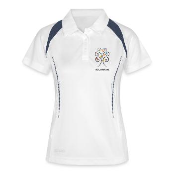 RETRAITE. COLLEGUE. RETRAITE. RETRAITEE. RETRAITE. - Polo respirant Femme - blanc/marine - Devant