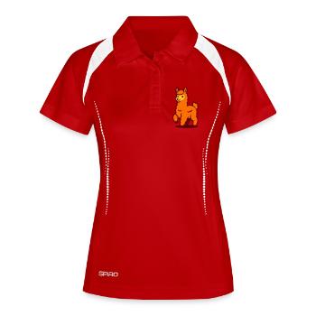 Happy Llama - Women's Polo breathable - white/navy - Front