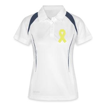 Ruban jaune - Polo respirant Femme - blanc/marine - Devant