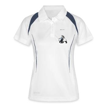 ride_panda - Polo respirant Femme - blanc/marine - Devant