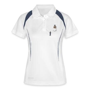 T-shirt de poche teckel - Polo respirant Femme - blanc/marine - Devant