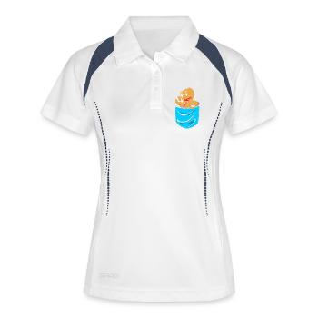 Bonhomme en pain d'épices de Noël en pain d'épices - Polo respirant Femme - blanc/marine - Devant