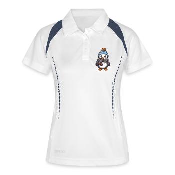 Pingouin Bande dessinée Mignon Hiver - Polo respirant Femme - blanc/marine - Devant