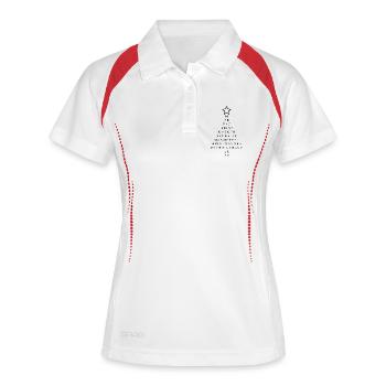 Tannenbaum Merry Christmas - Frauen Polo atmungsaktiv - Weiß/Navy - Vorne