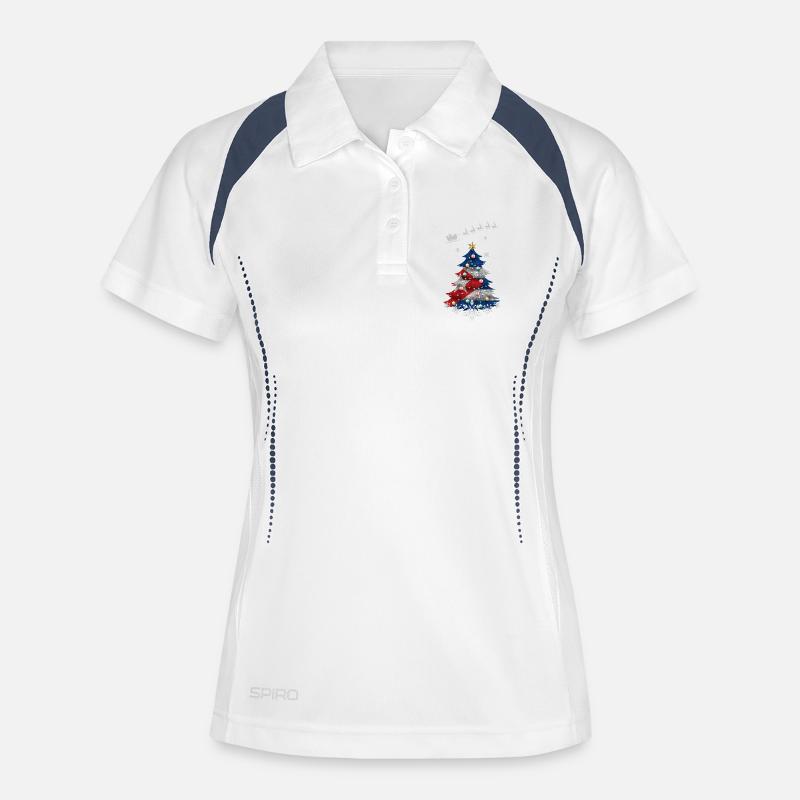 Christmas tree with Cuba flag - Women's Polo breathable - white/navy