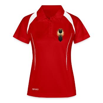 Majestueux chat égyptien avec ornements - Polo respirant Femme - rouge/blanc - Devant