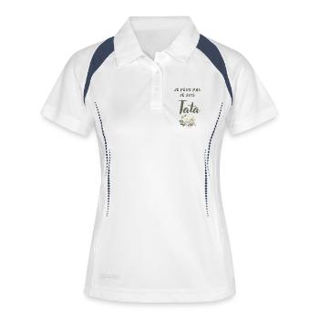 Je peux pas je suis Tata - Fleur - Polo respirant Femme - blanc/marine - Devant