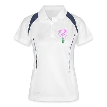 Mmmmhh! Le Cochon Pop à Cravate - Polo respirant Femme - blanc/marine - Devant