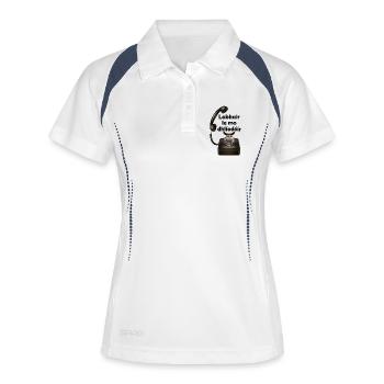 Sprechen Sie mit meinem Anwalt Design - Frauen Polo atmungsaktiv - Weiß/Navy - Vorne