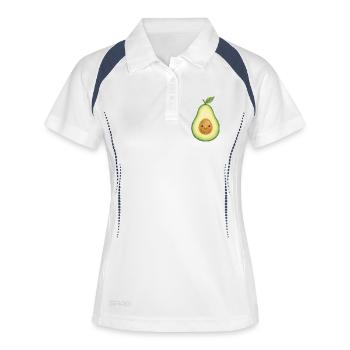 Avocado Kawaii Kids Baby Motif Healthy Fit Delicious - Polo respirant Femme - blanc/marine - Devant
