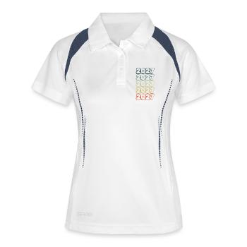 2027 - Polo respirant Femme - blanc/marine - Devant