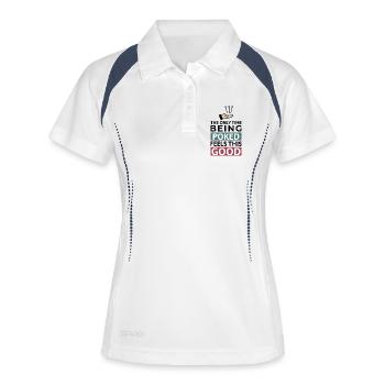 Le seul moment où se faire piquer est agréable à l’acupuncteur - Polo respirant Femme - blanc/marine - Devant