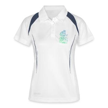 Klares Roadbike Motiv für jeden Tag - Frauen Polo atmungsaktiv - Weiß/Navy - Vorne