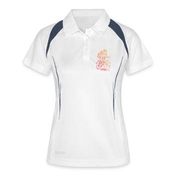 Klares Roadbike Motiv für jeden Tag - Frauen Polo atmungsaktiv - Weiß/Navy - Vorne