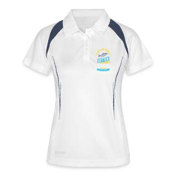 Angeln Angler Fische Fischer Sprüche Petri Heil - Frauen Polo atmungsaktiv - Weiß/Navy - Vorne