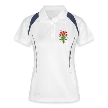 Nejlepší Žena Tulip Bouquet - Polo respirant Femme - blanc/marine - Devant