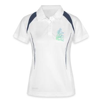 Ein Must Have für echte Mountainbike - Frauen Polo atmungsaktiv - Weiß/Navy - Vorne
