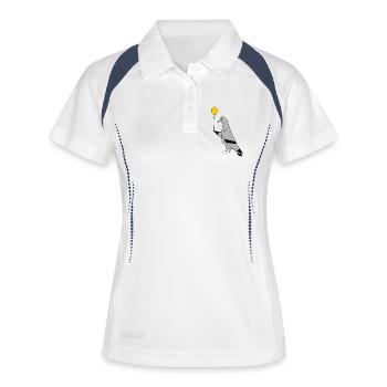 Pigeon with Balloon – Urban Minimal Art - Women's Polo breathable - white/navy - Front