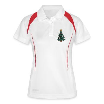 Gloomy Christmas tree with skulls - Women's Polo breathable - white/navy - Front