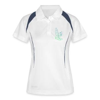 Windsurfing Fokus pur - Frauen Polo atmungsaktiv - Weiß/Navy - Vorne
