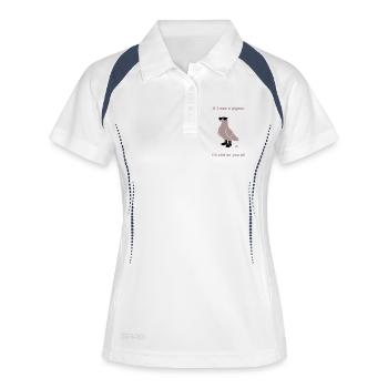 If I Was a Pigeon (Provocateur) Grey Funny Quote - Polo respirant Femme - blanc/marine - Devant
