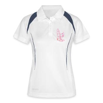 Windsurfing Vibes für Windsurf - Frauen Polo atmungsaktiv - Weiß/Navy - Vorne
