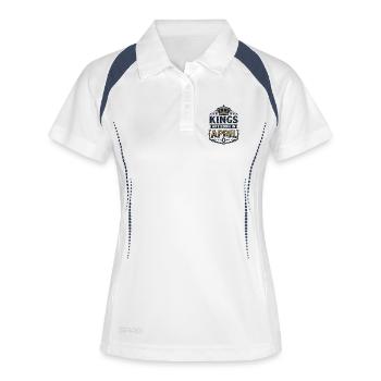 Kings are born in april - Frauen Polo atmungsaktiv - Weiß/Navy - Vorne